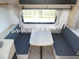 Caravelair - Sport line 410 plan camping car CLIM avec store ou auvent